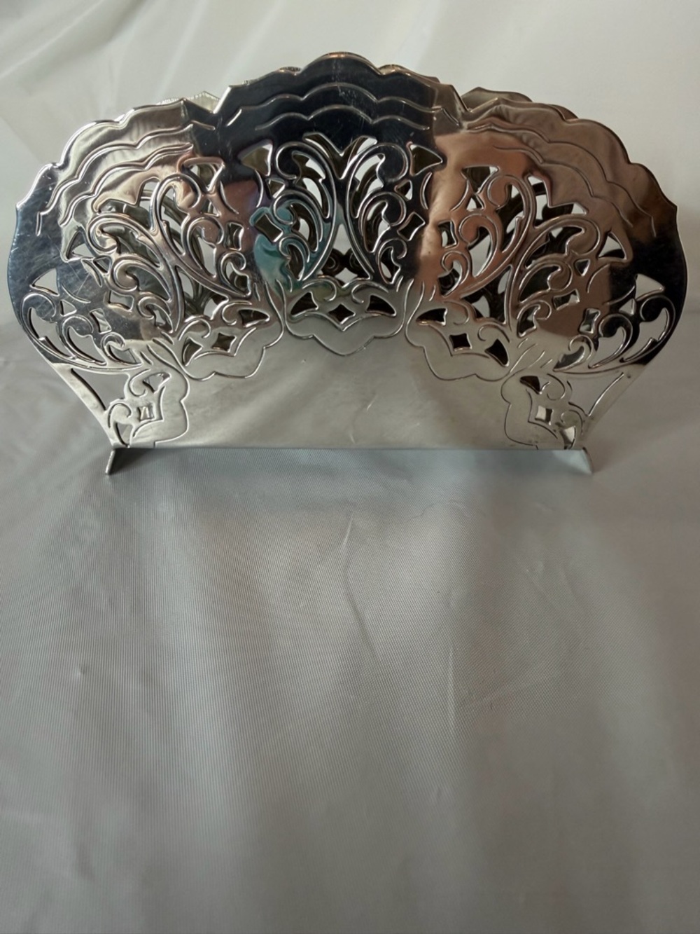 Vintage Silver Plated Metal Napkin/Letter Holder - Made in Denmark
